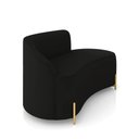 Ver imagem 6 de Sofá 2 Lugares Orgânico 140cm Pé Dourado Morgan Veludo Preto D03 - D’Rossi