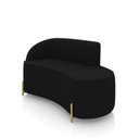 Ver imagem 1 de Sofá 2 Lugares Orgânico 140cm Pé Dourado Morgan Veludo Preto D03 - D’Rossi
