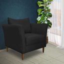 Ver imagem 6 de Poltrona Decorativa Sala de Estar Pés Palito Lubbock Couro Preto - Gran Belo