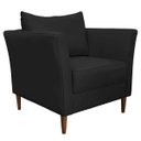 Ver imagem 1 de Poltrona Decorativa Sala de Estar Pés Palito Lubbock Couro Preto - Gran Belo
