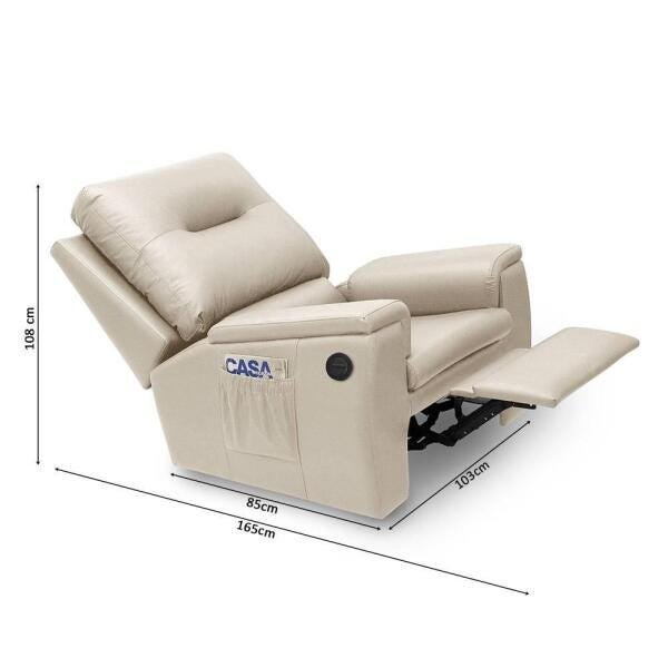Poltrona do papai automatica retratil e reclinavel arizona Palha A45 - 4