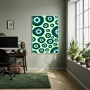 Ver imagem 1 de Quadro Decorativo Olhos Gregos Verdes - 70x50cm:moldura Preta