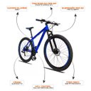 Ver imagem 3 de Bicicleta Aro 29 Alumínio 21v Quadro 17 Freio Disco Mêcanico Z1 Azul Preto - Dropp