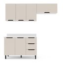 Ver imagem 1 de Cozinha Compacta 250063 3 Peças Meena com Tampo Branco Creme Politorno Móveis