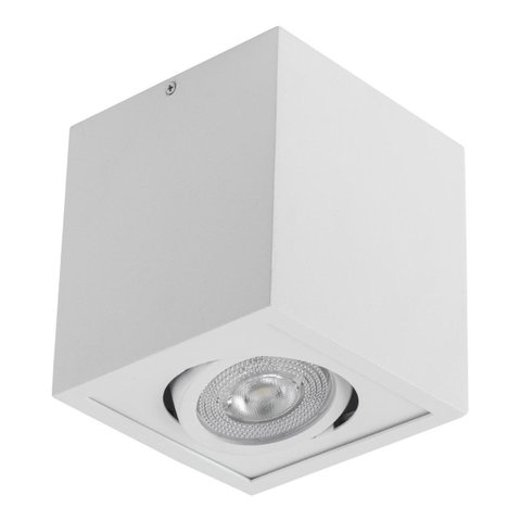 Plafon Spot Sobrepor Quadrado Box Branco P/ PAR20 Orluce OR1414 ST2755