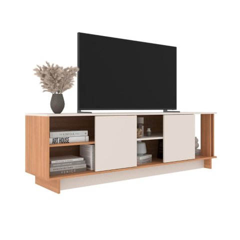 Rack Los Angeles para Tv 65” 2 Puertas J Carvalho - Freijo/off White