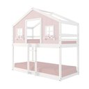 Ver imagem 2 de Beliche Montessoriano Casinha Dos Sonhos Madeira Maciça Rosa/branco Housin