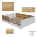 Ver imagem 6 de Quarto Infantil Completo Guarda-Roupa Closet e Cama Casal Montessoriana 100% MDF Olivia e Mark Branco/Louro Freijó Grann