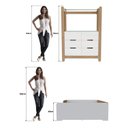 Ver imagem 4 de Quarto Infantil Completo Guarda-Roupa Closet e Cama Casal Montessoriana 100% MDF Olivia e Mark Branco/Louro Freijó Grann
