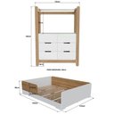 Ver imagem 3 de Quarto Infantil Completo Guarda-Roupa Closet e Cama Casal Montessoriana 100% MDF Olivia e Mark Branco/Louro Freijó Grann
