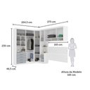 Ver imagem 4 de Quarto de Canto Casal com Guarda Roupa Aéreo e Cabeceira Alpes Luciane Móveis