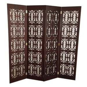 Biombo 4 Folhas 172x180cm Mdf Modelo 2 Rustico Vazado