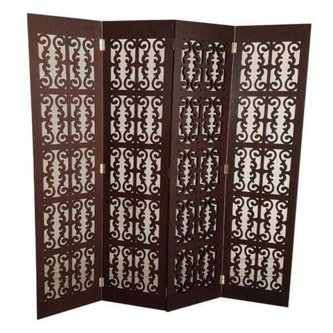 Biombo 4 Folhas 172x180cm Mdf Modelo 2 Rustico Vazado