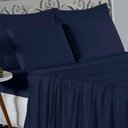 Ver imagem 2 de Jogo de Cama Casal Nobre 4 Peças Lençol com Elástico de 30cm de Altura Malha 100% Algodão - Azul