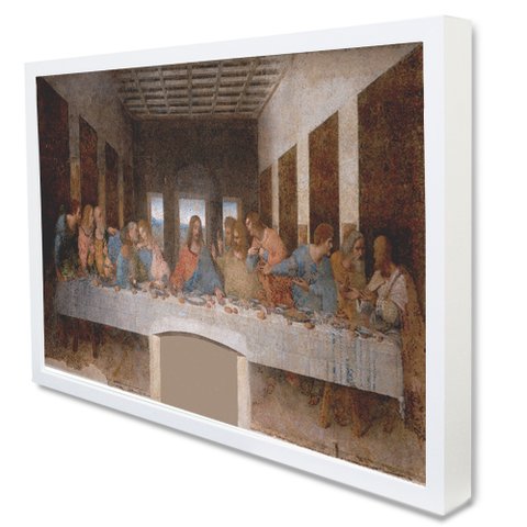 Quadro Decorativo Caixa a Última Ceia - Leonardo da Vinci  Tacolado Moldura Caixa Alta 4,5cm Madeira