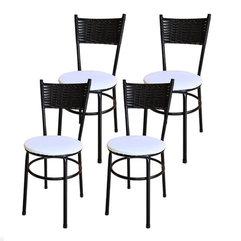 Conjunto 4 Cadeiras para Cozinha Viena:branco