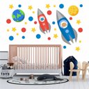 Ver imagem 1 de Adesivo Kit Infantil menino foguete astronauta espaço