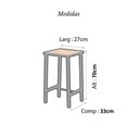 Ver imagem 4 de Conjunto Mesa Alta Bar Bistrô Branca 2 Bancos Imbuia Botequim Industrial White Don Castro Decor