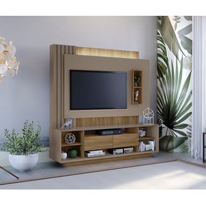 Estante Home Dublin Kappesberg para Tv 50 Nogueira Fendi Geométrico