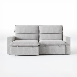 Sofá 4 Lugares Madri Retrátil Reclinável Linho Cinza 240cm