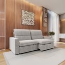 Ver imagem 2 de Sofá 4 Lugares Madri Retrátil Reclinável Linho Cinza 240cm