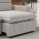 Ver imagem 3 de Sofá 4 Lugares Madri Retrátil Reclinável Linho Cinza 240cm