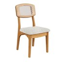 Ver imagem 3 de Mesa de Jantar 135cm 4 Lugares Tampo MDF Off White com Freijó e Tweed Claro Dalla Costa Móveis