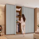 Ver imagem 6 de Guarda Roupa Casal 8 Portas 6 Gavetas Rio Clean Cinza Yescasa
