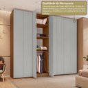 Ver mais imagens de Guarda Roupa Casal 8 Portas 6 Gavetas Rio Clean Cinza Yescasa