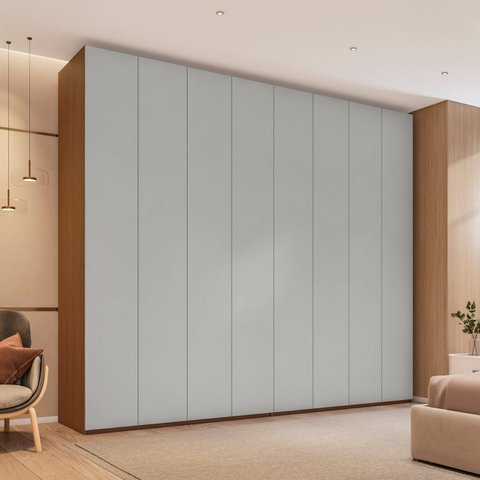 Guarda Roupa Casal 8 Portas 6 Gavetas Rio Clean Cinza Yescasa