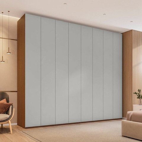 Guarda Roupa Casal 8 Portas 6 Gavetas Rio Clean Cinza Yescasa