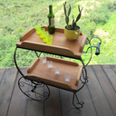 Ver imagem 2 de Carrinho de Chá para Área Gourmet Rústico Ferro e Madeira