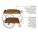 Ver mais imagens de Carrinho de Chá e Café Aparador Rústico em Ferro e Madeira Gourmet