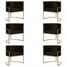 Kit 6 Poltronas Decorativa Sala de Estar Luana Base Gold Suede Marrom - Montanaris Decor Md Montanar - 1