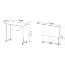 Ver imagem 3 de Mesa Multiuso Escritório Dobrável ME4117 c/ Rodízios Carvalho - Tecno Mobili