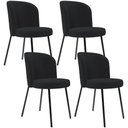 Ver imagem 1 de Kit 4 Cadeiras Sala de Jantar Estofada Gavi L02 Bouclê Preto - Lyam Decor