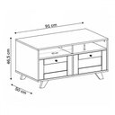 Ver imagem 4 de Mesa de Centro Decor 2 Gavetas Carvalho - Pnr Móveis