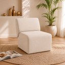 Ver imagem 1 de Poltrona Decorativa Zoe Orgânica para Sala Recepção Hall Moderna Minimalista Luxo Linho Premium Easy