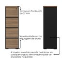 Ver mais imagens de Mesa Balcao Atendimento 135x118 cm e Gaveteiro Alto 4 Gavetas 143x46 cm Nogal Preto Artany