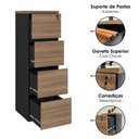 Ver imagem 6 de Mesa Balcao Atendimento 135x118 cm e Gaveteiro Alto 4 Gavetas 143x46 cm Nogal Preto Artany