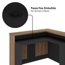 Ver imagem 7 de Mesa Balcao Atendimento 135x118 cm e Gaveteiro Alto 4 Gavetas 143x46 cm Nogal Preto Artany