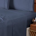 Ver imagem 2 de Jogo de Lençol Queen Confort Micropercal 300 Fios Toque de Algodão 4 Peças - Jeans - 100% Poliéster