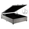 Cama Box Baú Casal Blindado Suede Cinza Com Pistão A Gás - 1