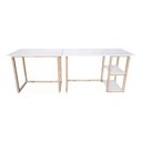 Ver imagem 4 de Kit Mesa Computador Gamer Madeira Pinus Rustico Compacta Technox Branco