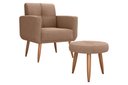 Ver imagem 1 de Kit Poltrona Decorativa Sala + Puff Havana Matrix Marrom