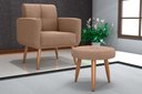 Ver imagem 2 de Kit Poltrona Decorativa Sala + Puff Havana Matrix Marrom