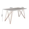 Conjunto Mesa de Jantar 6 Cadeiras Katrina Cobre Trama Premium Cobre e Branco 150 Cm - 5