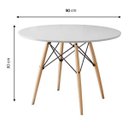 Ver imagem 3 de Mesa Eiffel Wood Tampo de Madeira 90cm Branco New Green