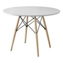 Ver imagem 1 de Mesa Eiffel Wood Tampo de Madeira 110cm Branco New Green