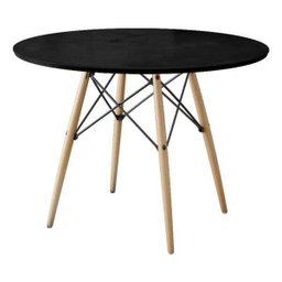 Mesa Eiffel Wood Tampo de Madeira 90cm Preto New Green - 1